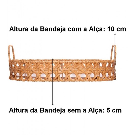 Bandeja Oval Trançarte 26cm x 18cm x 5cm Plástico Wolff